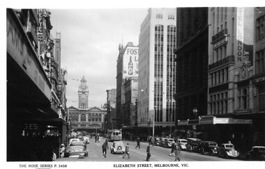 Postcard, Elizabeth Street Melbourne, 1930s