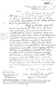 Letter (copy), Greensborough Primary School et al, Mr Amiet to Education Department Greensborough State School Gr2062, 02/05/1900