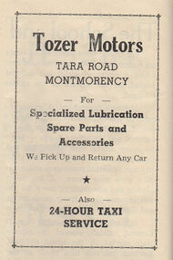 Advertisement - Digital Image, Tozer Motors 1954, 1954