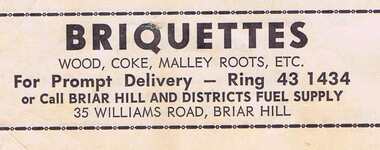 Advertisement - Digital Image, Briar Hill and District Fuel Supply 1968, 25/08/1968