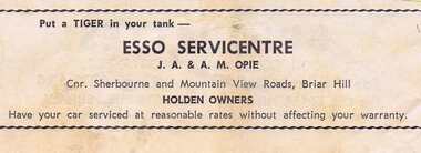 Advertisement - Digital Image, Esso Service Centre 1968, 25/08/1968
