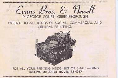 Advertisement - Digital Image, Evans Bros & Newell (Printers) 1968, 25/08/1968