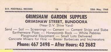 Advertisement - Digital Image, Grimshaw Garden Supplies 1968, 25/08/1968