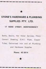 Advertisement - Digital Image, Stone's Hardware and Plumbing Supplies 1968, 25/08/1968