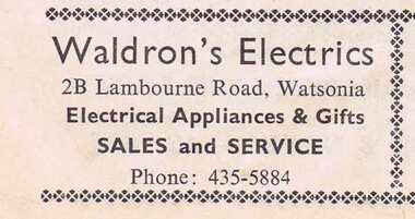 Advertisement - Digital Image, Waldron's Electrics 1968, 25/08/1968