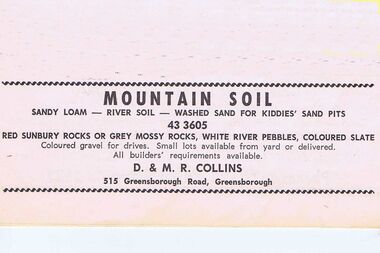 Advertisement - Digital Image, D. & M.R. Collins Mountain Soil 1969, 03/05/1969