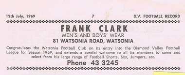 Advertisement - Digital Image, Frank Clark Men's and Boys' Wear 1969, 12/07/1969