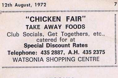 Advertisement - Digital Image, Chicken Fair 1972, 12/08/1972