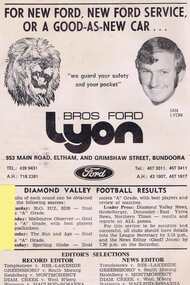 Advertisement - Digital Image, Lyon Bros Ford 1972, 12/08/1972