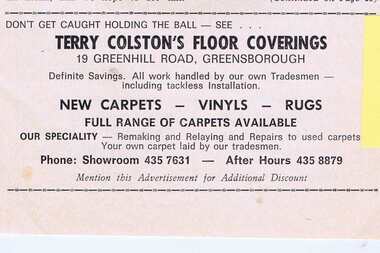 Advertisement - Digital Image, Terry Colston's Floor Coverings 1972, 12/08/1972
