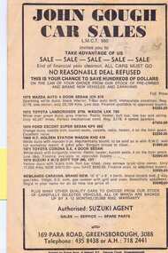 Advertisement - Digital Image, John Gough Car Sales 1977, 09/07/1977
