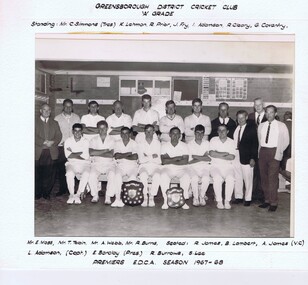 Photograph - Digital image, Greensborough District Cricket Club 1967-68, 1968_