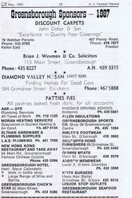 Advertisement - Digital Image, Greensborough Football Club Sponsors 1987, 02/05/1987