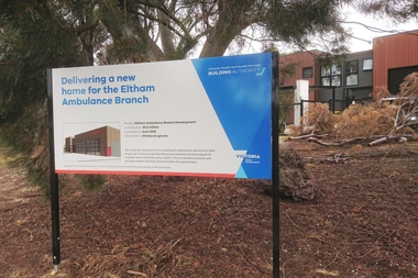 Photograph - Digital Image, Eltham Ambulance Branch - sign, 2018, 1930s