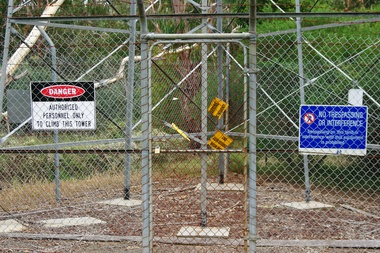 Photograph - Digital Image, Marilyn Smith, Air Navigation Facility, Montmorency, 2018. Signs at tower, 04/12/2018