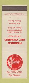 Match Container - Digital Image, Harrick Dry Cleaners, 1980s