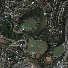 Aerial Photograph - Digital Image, Greensborough central with modern landmarks, 2015_