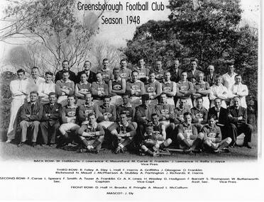 Photograph - Photograph - Digital Image, Greensborough Football Club, Greensborough Football Club Season 1948, 1948_