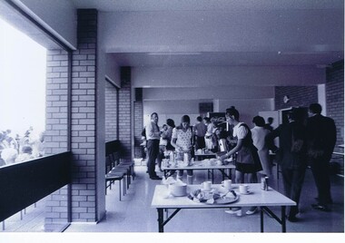 Photograph - Digital Image, Opening of Shire of Diamond Valley offices 1972: Interior view of refreshments being served, 26/02/1972