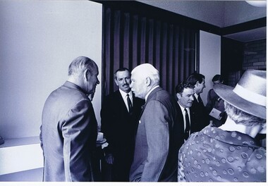 Photograph - Digital Image, Opening of Shire of Diamond Valley offices 1972: Interior view of groups at refreshments, 26/02/1972