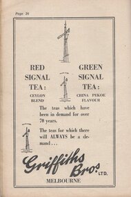 Photograph - Advertisement - Digital Image, Griffiths Bros. Tea, 1930s