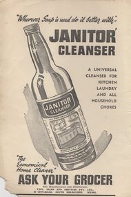 Photograph - Advertisement - Digital Image, Janitor Cleanser, 1930s
