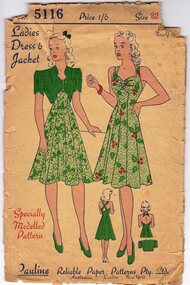 Dressmaking Pattern - Digital Image, Pauline Paper Patterns, Pauline paper patterns number 5116, 1939_