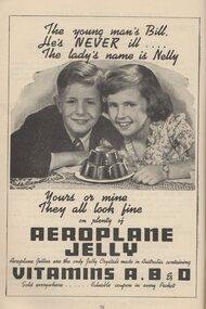Article - Advertisement - Digital Image, NSW Cookery Teachers' Association, Aeroplane Jelly: in Domestic Science Handbook, 1942_