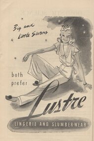 Advertisement - Digital Image, NSW Cookery Teachers' Association, Lustre Lingerie: in Domestic Science Handbook, 1942_