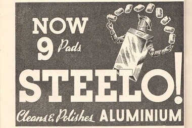 Advertisement - Digital Image, NSW Cookery Teachers' Association, Steelo steel wool: in Domestic Science Handbook, 1942_