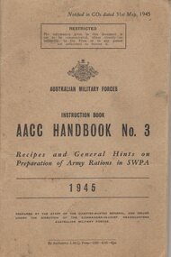 Book - Digital Image, Australian Army, AACC Handbook No.3, 1945_