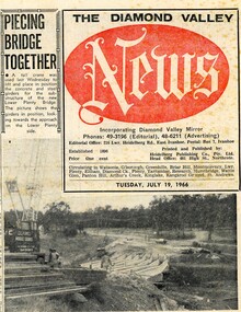 Newspaper Clipping - Digital Image, Piecing bridge together, 1966, 19/07/1966