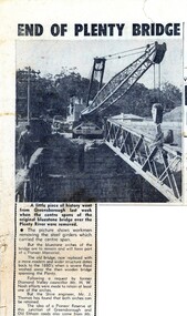 Newspaper Clipping - Digital Image, End of Plenty Bridge 1968 [Bluestone Bridge Greensborough], 16/04/1968