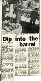 Newspaper Clipping - Digital Image, Dip into the Barrel 1973 [Eltham Barrel], 21/08/1973