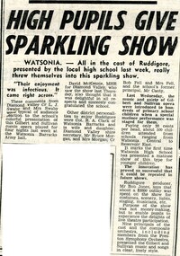 Newspaper Clipping - Digital Image, High pupils give sparkling show 1973 [Watsonia High School WaHIGH], 21/08/1973