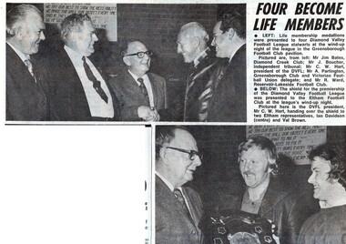 Newspaper Clipping - Digital Image, Four become life members 1974 [DVFL], 24/09/1974