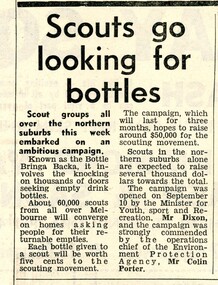 Newspaper Clipping - Digital Image, Scouts go looking for bottles 1974, 24/09/1974