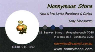 Business card, Nannymoos Store, Nannymoos Store 2017, 2017