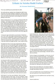 Article - Article, Newsletter, Plenty Historical Society, Tribute to Neisha Rudd Forbes: Plenty News & Views, October 2020, 2020_08