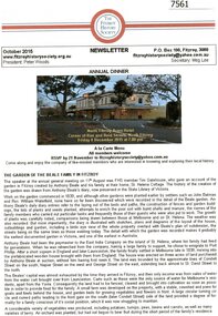 Article - Article, Journal, Fitzroy Historical Society, The garden of the Beale family in Fitzroy; by Tim Gatehouse