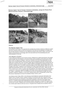 Document - Report, Samantha Westbrooke et al, Batman Apple Tree,  & Pioneer Children's Cemetery, Greensborough, 2012, 2012_07