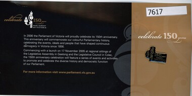 Badge, Parliament of Victoria, Celebrate 150 years: Parliament of Victoria, 2006
