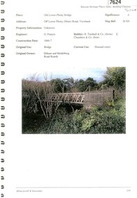 Document - Document Collection, Allom Lovell & Associates, Old Lower Plenty Bridge, 2001