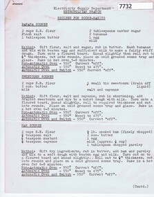 Pamphlet - Recipe Book, State Electricity Commission of Victoria, Recipes for scone making c1960, 1960