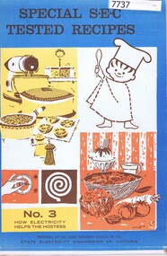 Booklet - Recipe Book, State Electricity Commission of Victoria, Special S.E.C tested recipes, No.3. 1960s, 1960s