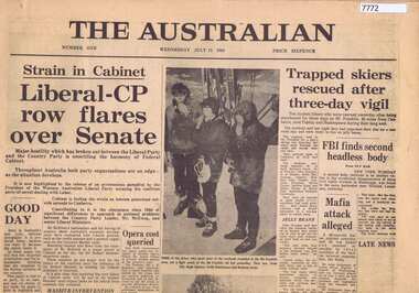 Newspaper, Sun News Pictorial, The Australian. Edition 1,  15/07/1964, 15/07/1964