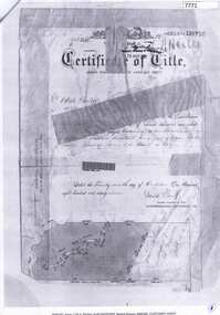 Document - Certificate of Title, Flintoff land, 1897o