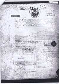 Document - Certificate of Title, Mayger land, 1863o