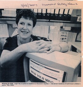 Article - Newspaper Clipping, Laeta Antonysen, Fellowship set to be turning point for author, 03/12/2007