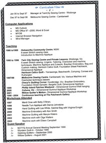 Certificate - Curriculum Vitae, Debra Layt, Debra Ann Layt, 2002c
